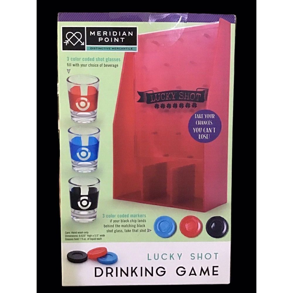Meridian Point Drinking Game Lucky Shot Glass Party Fun
